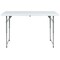 Emma and Oliver Height Adjustable Bi-Fold Plastic Folding Table with Carrying Handle